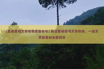 (傲视苍穹文字传奇隐藏称号) 解读傲视苍穹文字传奇，一部文学巨著的深度剖析