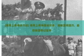 (我有上将神兵介绍) 我有上将神魔版攻略，揭秘游戏技巧，助你畅游奇幻世界