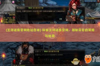 (王师逐鹿官网地址在哪) 探秘王师逐鹿官网，揭秘背后的策略与秘籍