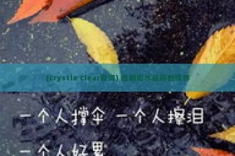 (crystle clear歌词) 透明如水晶般的境界