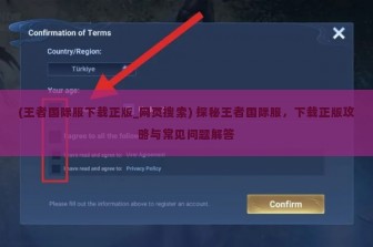 (王者国际服下载正版_网页搜索) 探秘王者国际服，下载正版攻略与常见问题解答