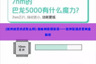 (双界的交织点怎么样) 揭秘网络新潮流——双界链接点官网全解析